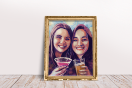Colorful portrait of my sister and her bestie